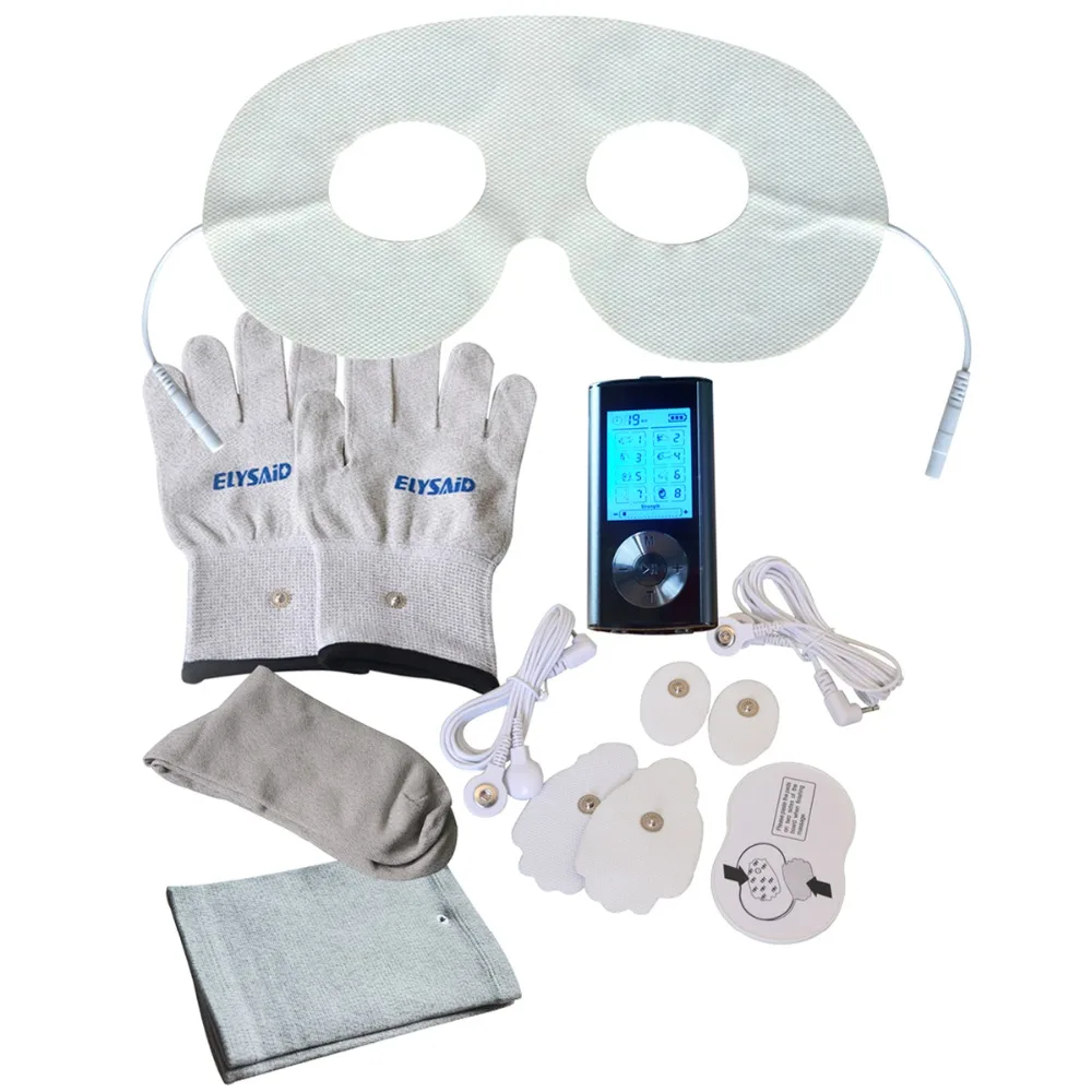 Electrical 8 Mode Multi-mode TENS Massager Muscle Stimulator Full Body Massage With Conductive Gloves Socks Kneepads Eye Mask