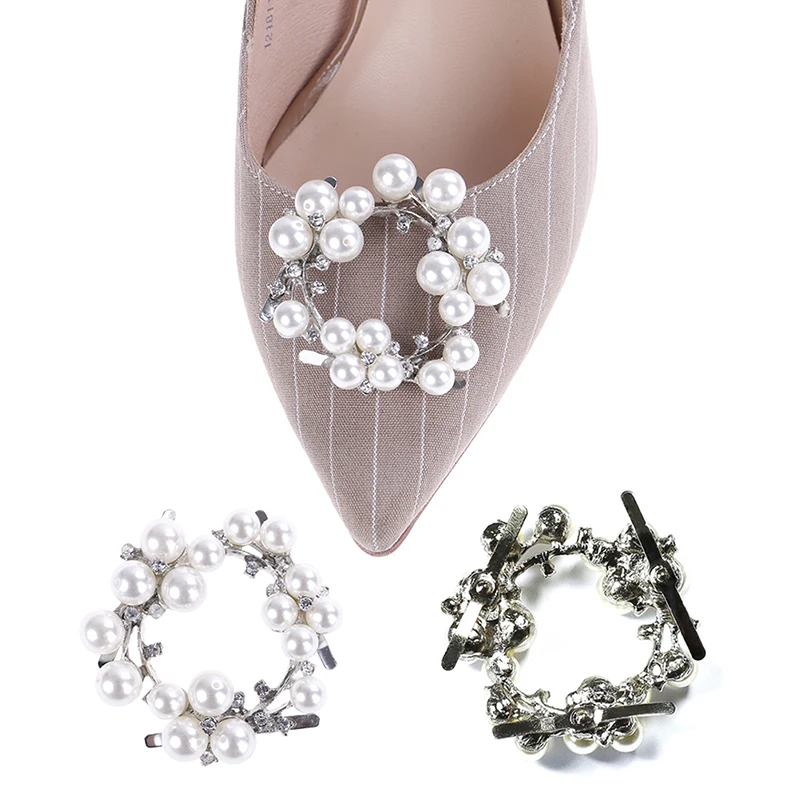 1PCS Fashion Shining Pearl Shoe Buckle Shoes Handbags Leather Decorative Accessories 2019 New