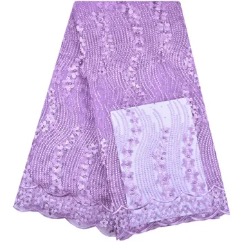 

African Lace Fabric 2018 Lace French Tulle 3D Beads Embroidery Lace Nigerian Lace Fabrics For Wedding S1211