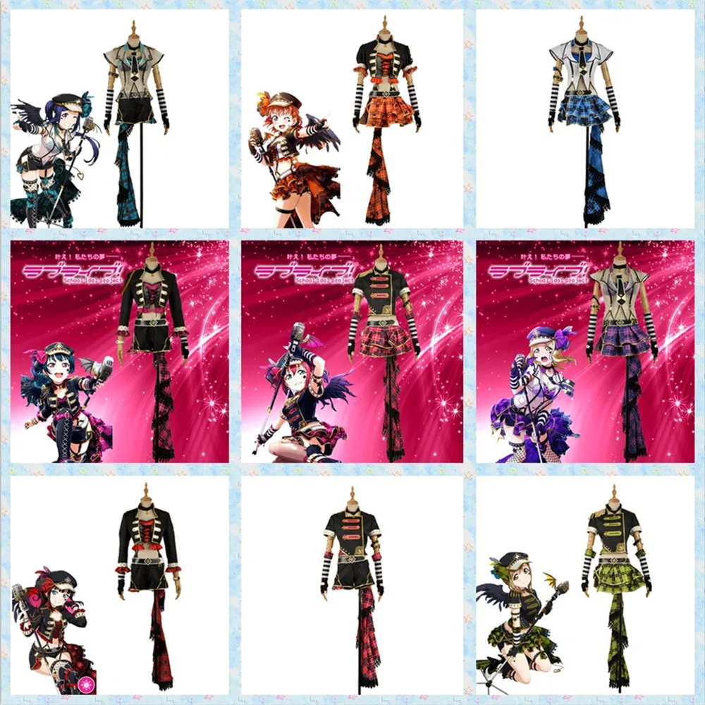 

Cosplay Costume Love Live Sunshine Punk Rock Halloween Dress Sakurauchi Riko Kurosawa Ruby Kunikida Hanamaru Watanabe You