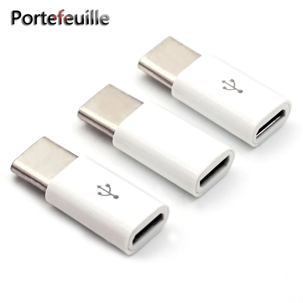 Portefeuille 3 шт. USB C адаптер для Micro кабель samsung Galaxy Note 8 S8 Plus huawei P10 P9 Oneplus 5 5T 6 type-C |