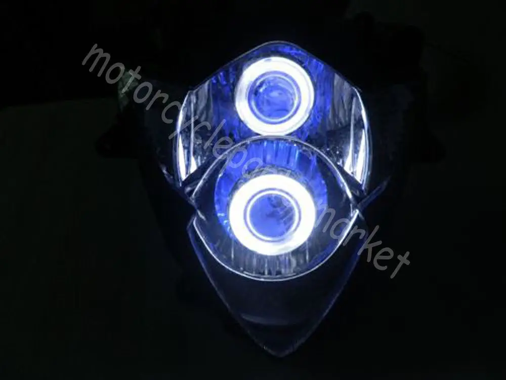 Мотоциклетная сборная фара с HID белым ангельским глазом синим демоническим для