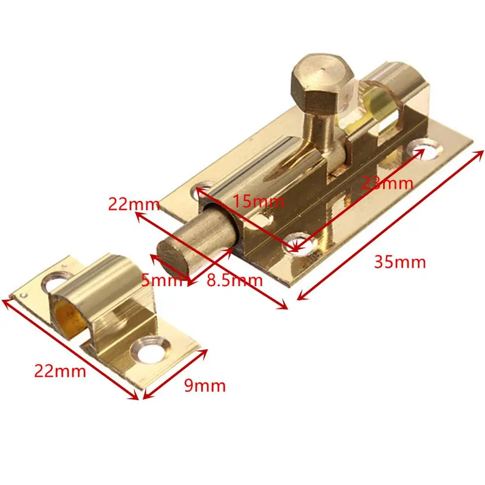 Niedrigsten Preis 1,5 zoll Messing Tür Rutsche Fangen Schloss Bolzen Latch Barrel Hause Sicherheit Hardware & Schraube