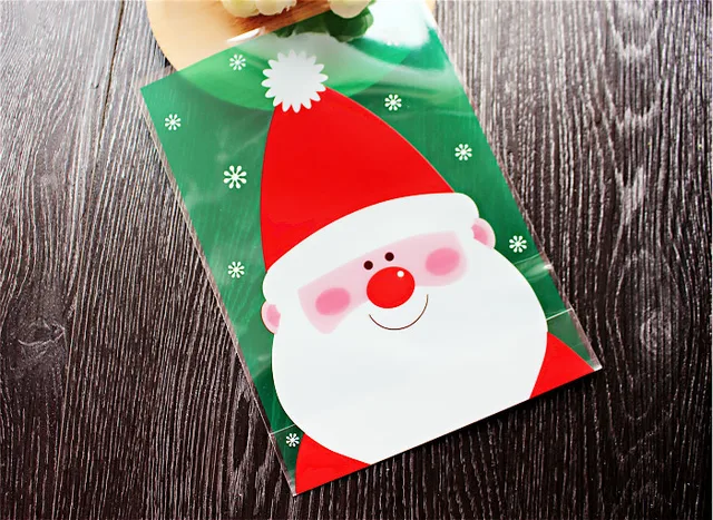 100Pcs New Christmas packing bag Tree Decoration biscuits cookies bag