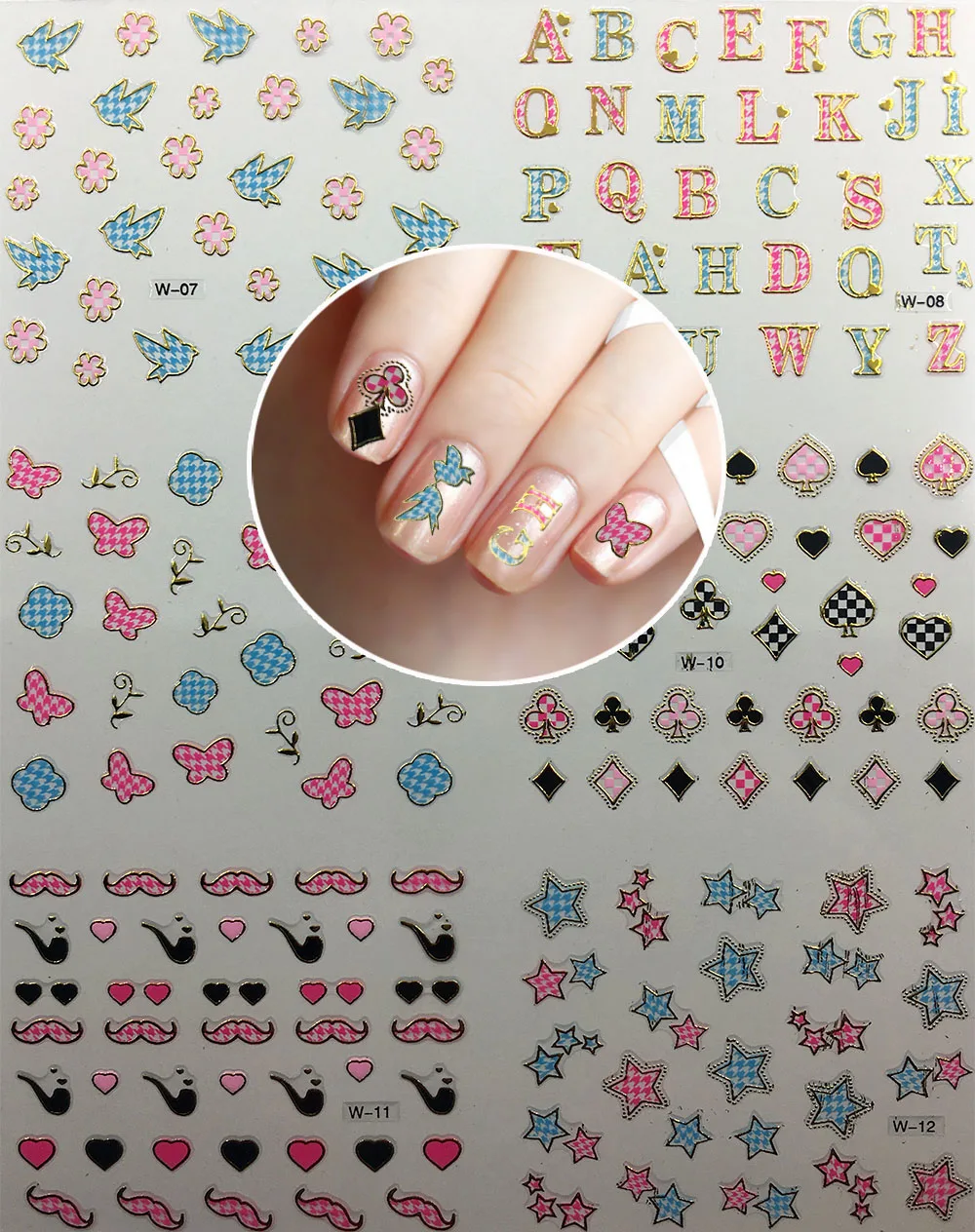 6 листов 3d водные переводные наклейки для ногтей|transfer nail sticker|water transfer stickerdesigner