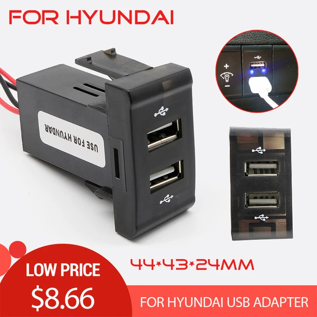 Auto Usb Buchse 12V Zu 5V Usb Adapter für Auto Usb Ladegerät Port Stecker  In Auto 2.1A Dual 2 Port Telefon für Hyundai Tucson Avante - AliExpress