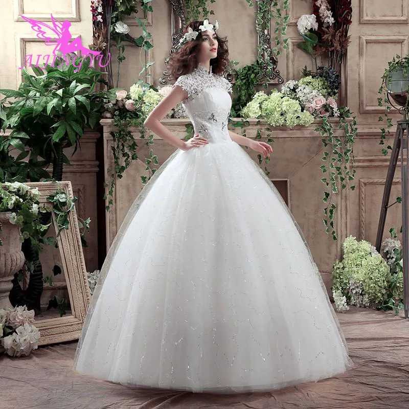 

AIJINGYU 2018 communion free shipping new hot selling cheap ball gown lace up back formal bride dresses wedding dress WK803