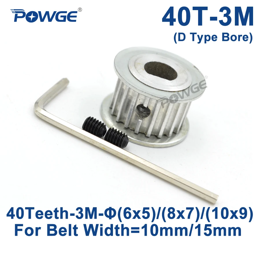 Power tranmistion 3M Type 40T 40 Teeth Timing Belt Pulleys 10mm Inner Bore 3mm Pitch 11mm Belt Width Fit for 10mm Width Belt Power tranmistion 3M Type 40T 40 Teeth Timing Belt Pulleys 10mm Inner Bore 3mm Pitch 11mm Belt Width Fit for 10mm Width Belt