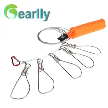 Горячая Кукан с карабином портативный из нержавеющей стали живой рыбы Кукан с карабином профессиональные рыболовные снасти инструменты