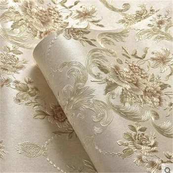 

wellyu European pastoral AB version wallpaper 3D deep embossed wallpaper living room bedroom TV background wallpaper