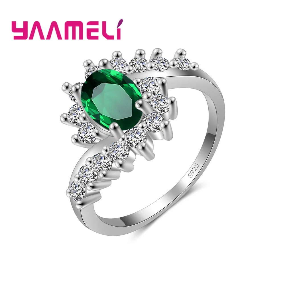 

YAAMELI Latest Fashion Engagement Ring Stunning Big Oval Egg CZ and Micro Cubic Zirconia Trendy Jewelry Wedding Ring