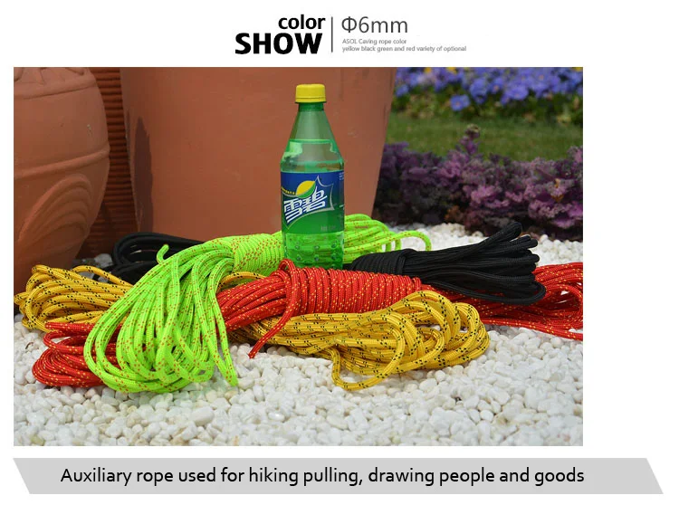 Outdoor Rock Mountain Climbing Auxiliary Ropes Hiking Pull Draw Cord Bind Wire 