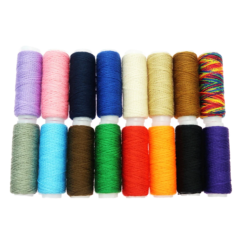 Rainbow Sewing Threads 14 Pieces Hand Sewing Needles Upholstery Carpet Leather Canvas DIY Sewing Accessories