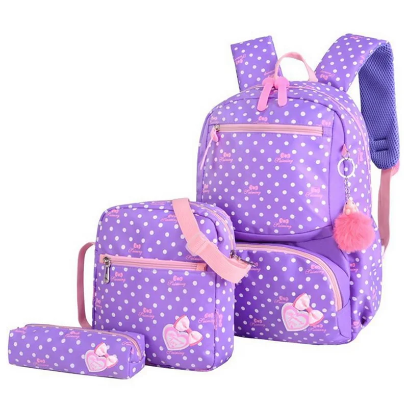 

MoneRffi 3pcs Fashion School Backpacks Children Kids Lightweight Printing Bags Teenager Girls Travel Bag School Backpack