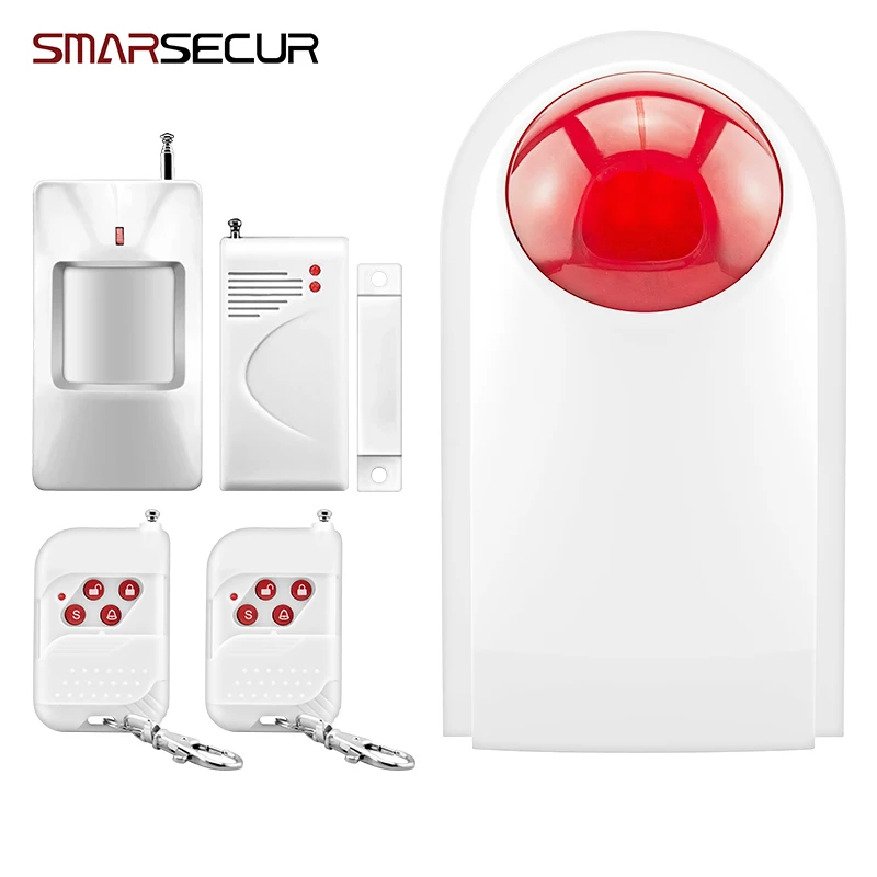 Smarsecur WS 108 Flash Strobe Indoor Siren Horn Red Sound Light Siren