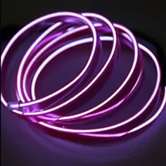 Haoyuehao 1 м светодиодная трос Трубка линия гибкий неоновый светодиодный светильник свечение el салон распрямите полоску украшение автомобиля, украшенное мозаикой из драгоценных камней, 12v инвертор - Испускаемый цвет: purple