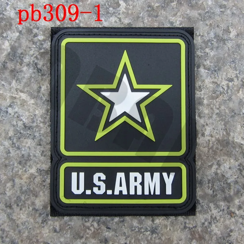 3D ПВХ патч США армейский логотип военный тактический боевой Резиновый патч - Цвет: PB309 Colors