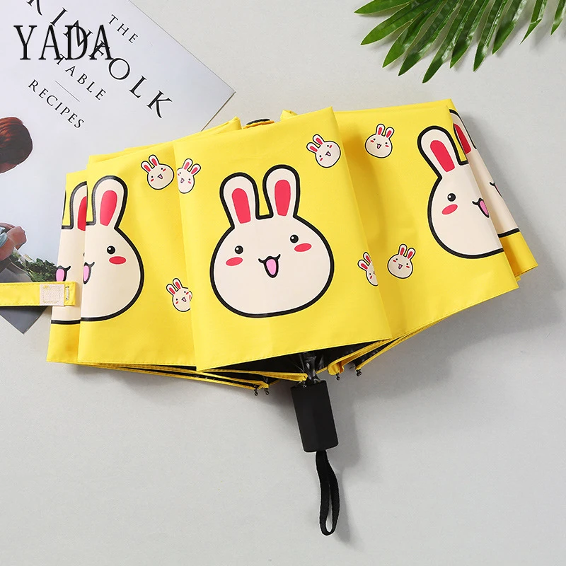 YADA Cute Design Cartoon Rabbit Pattern Folding Rainy Children Umbrella Anti-UV Girls Boy Gift Lovely Animal New Umbrellas YD010