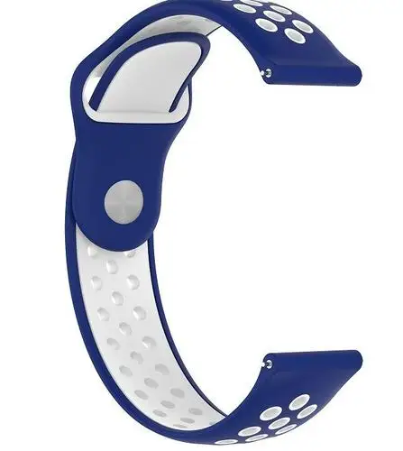 Blue and white 1 шт. двухслойный силиконовый ремешок для Huami Amazfit смарт-Браслет фитнес-трекер аксессуары ремень для Huami Xiaomi браслет ремешок - Цвет: Blue and white