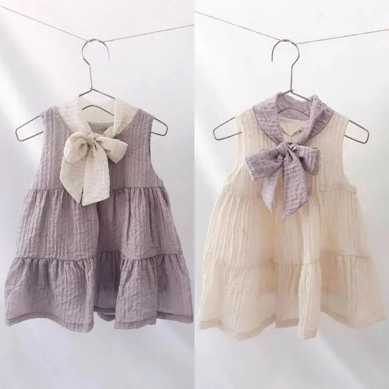 

Toddler Kids Baby Girls Bow Summer Party Pageant Princess Gown Dress Sundress Girls Sleeveless Party Dresses