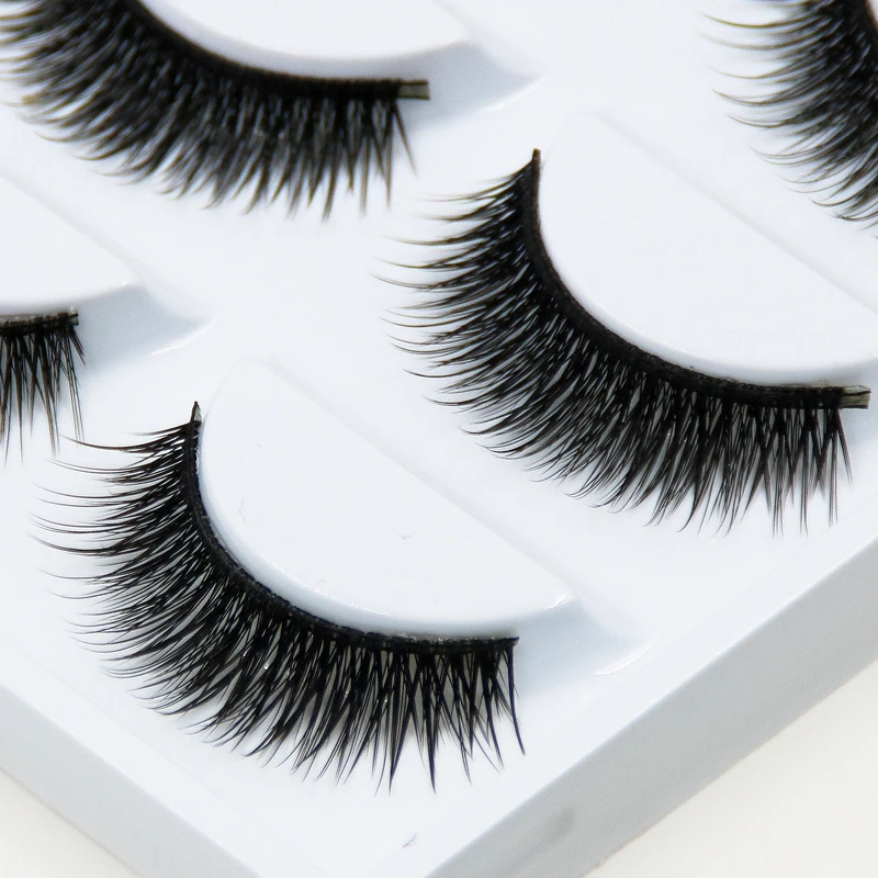 2016 New Natural False Eyelashes High Quality Fiber Cross Fake
