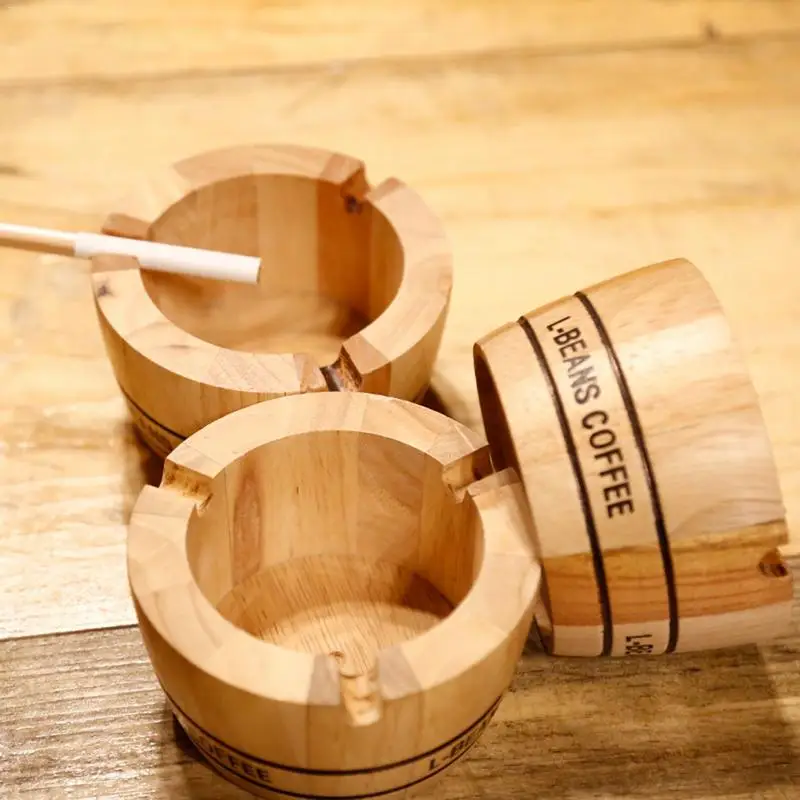 Creative Wooden Ashtray Cafe Special Ashtray Solid wood