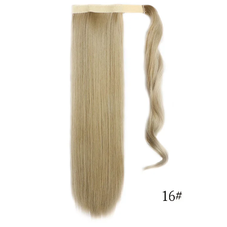Feibin 33 цвета, конский хвост, волосы для наращивания на заколках в хвосте, Длинные прямые синтетические женские волосы для наращивания, 24 дюйма - Цвет: #16