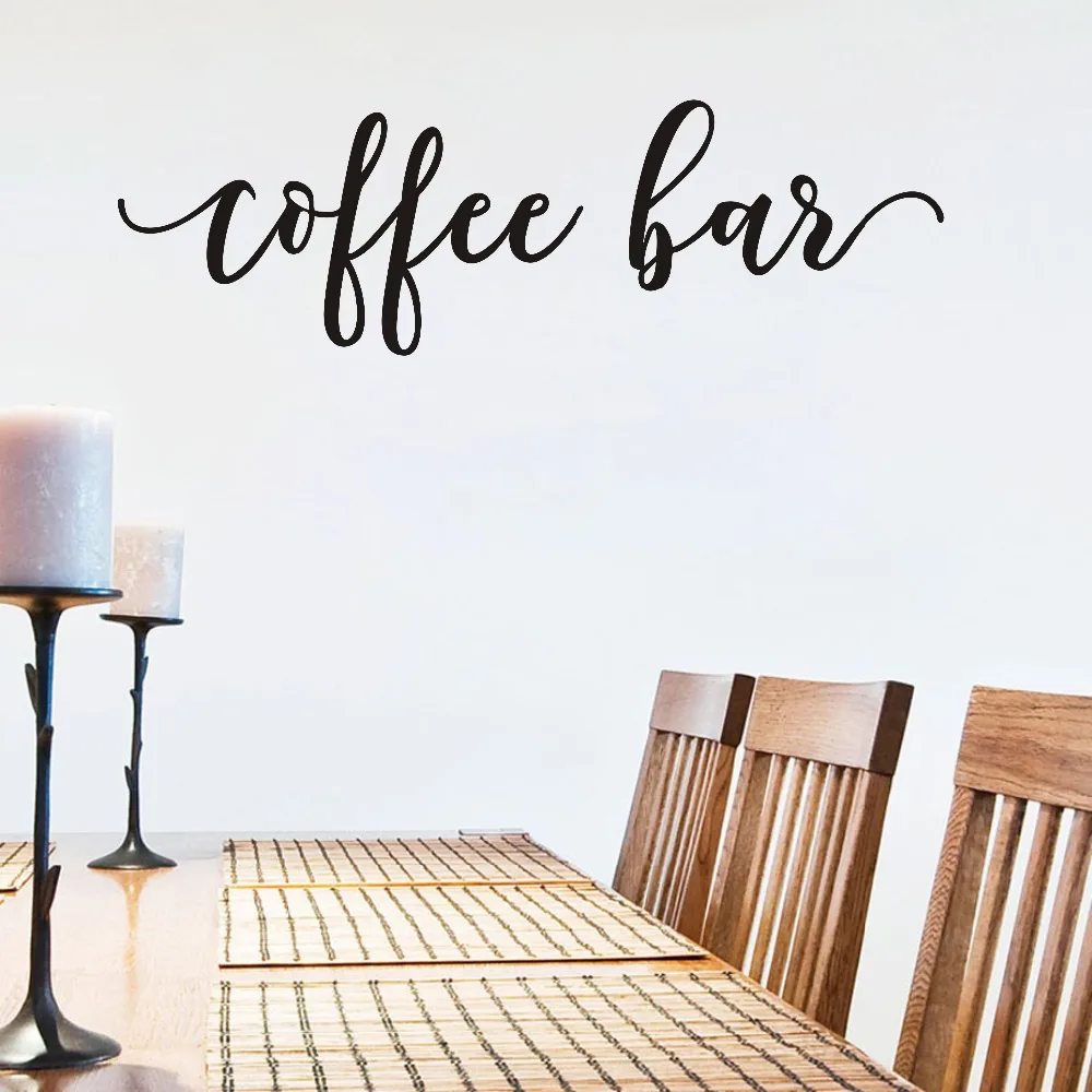 Coffee Bar Wall Decals Modern Wall Sticker For Bar Vinyl Sticker Kitchen Dining Room Home Decor Waterproof Wallpaper Removable (1)