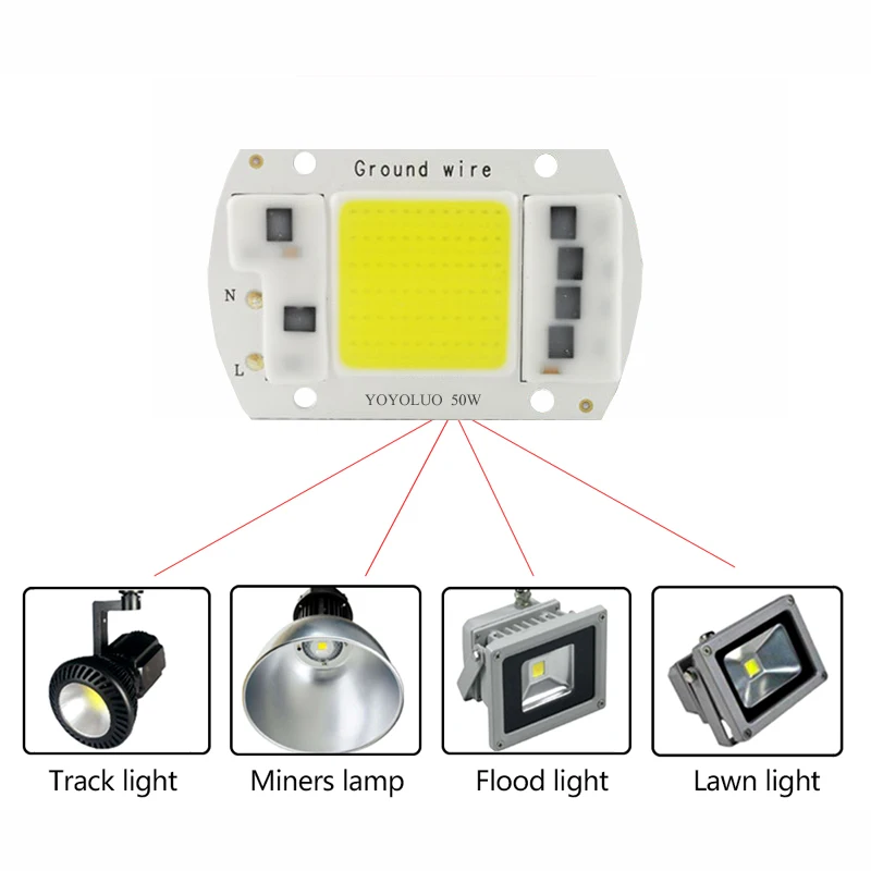 2 шт./лот COB лампы Чип 15 Вт 20 30 50 220V вход Smart IC драйвера пригодный для DIY LED прожектор