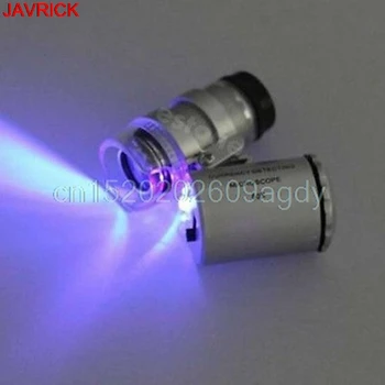 

Mini 60X Jeweler Loupe Magnifier Microscope UV currency Detector with LED Light