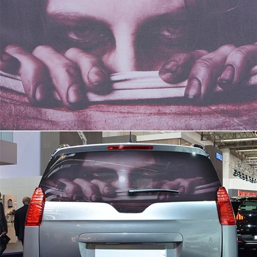 

3D Halloween Car Stickers Universal Rear Window Decal Transparent Horror Monsters Marvel Thriller PVC