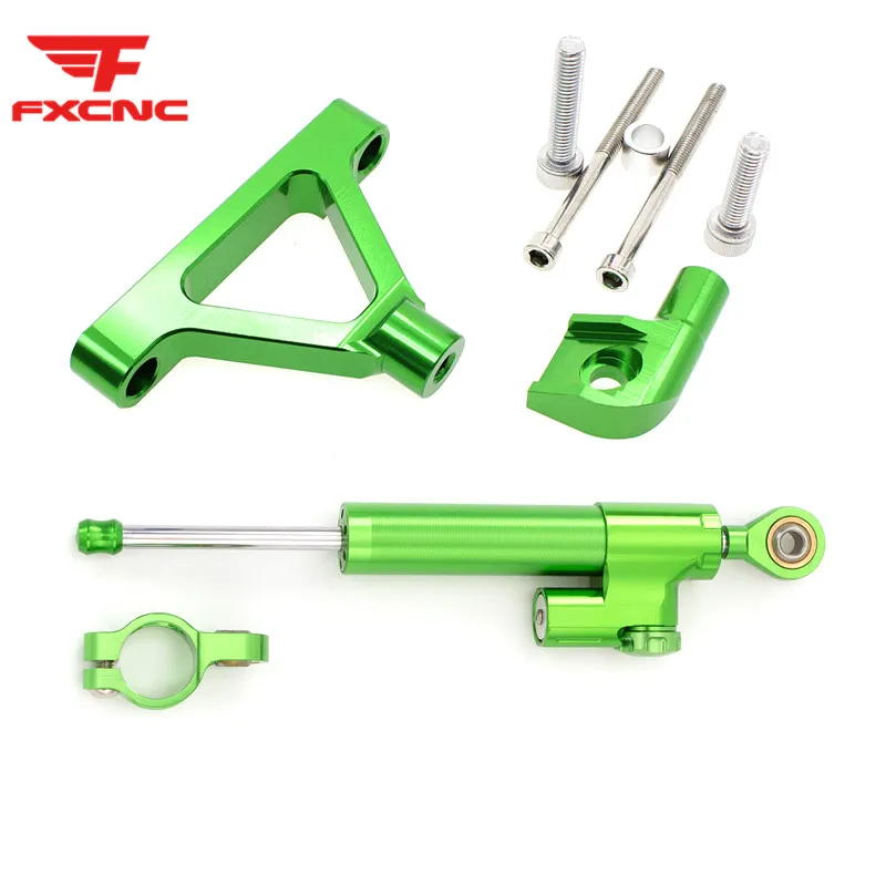 

For Kawasaki ZX6R 2007 - 2008 CNC Aluminum Motorcycle Stabilizer Damper Steering Mounting Mount Bracket Holder Support Kit Set