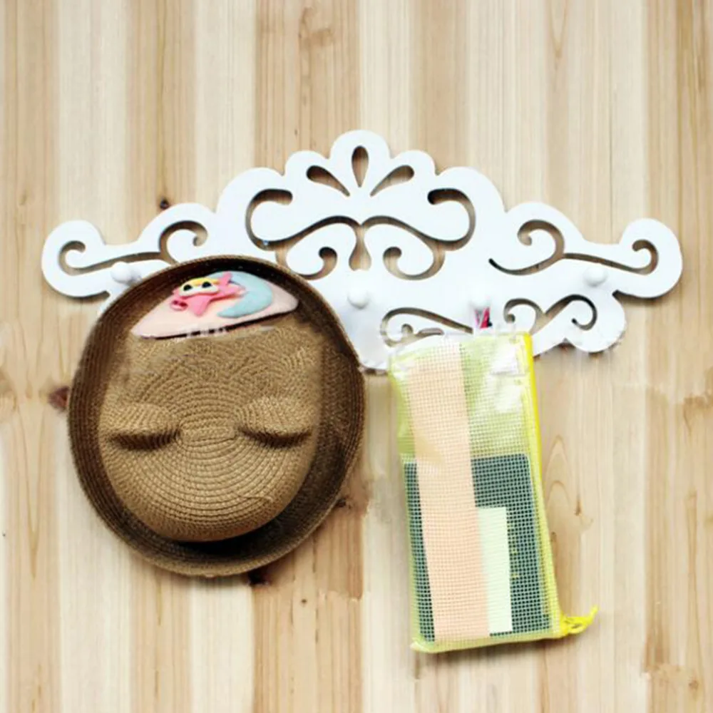 White Hollow out decorative pattern Wall Hook font b Rack b font Clothing Hangers Bathroom Bedroom