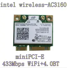 Intel Dual Band Wireless-AC 3160HMW AC3160 3160HMWAC AC3160HMW Half Mini PCI-Express Wireless Wlan+ Bluetooth4.0 Wifi Card