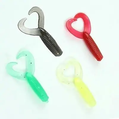 

E74 hot 100pcs Soft Simulation Pupa Dual Tail Shaped Bait Fishing Fish Lures