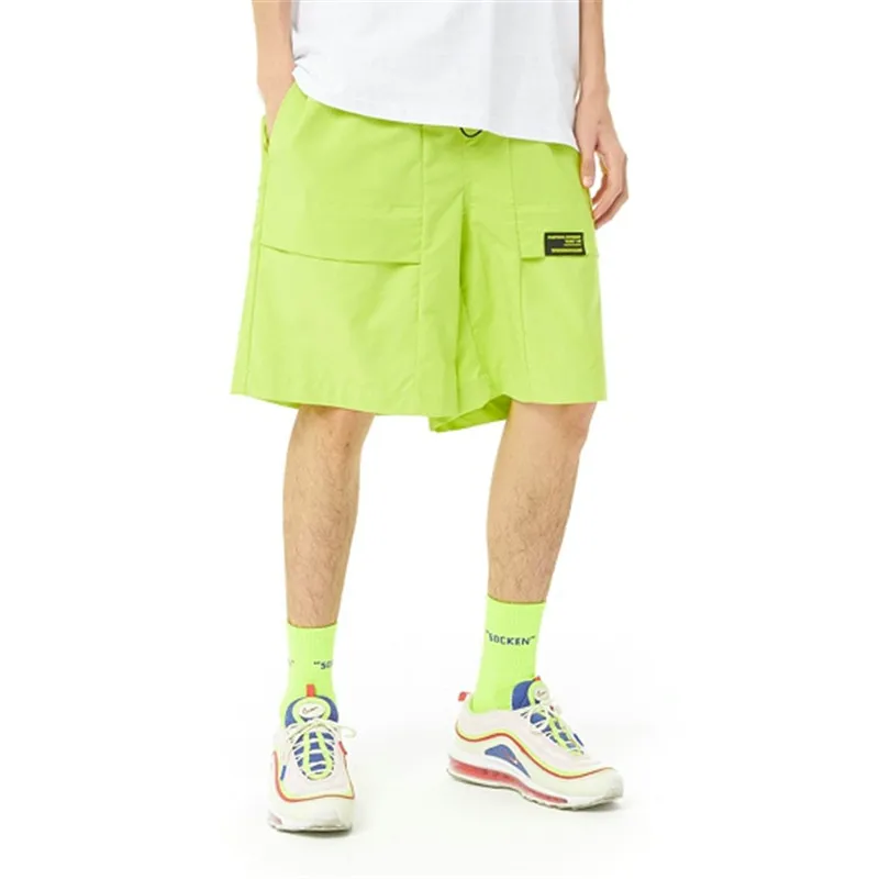 Неоновые зеленые Асимметричные классные летние для серфинга шорты шорты мужские