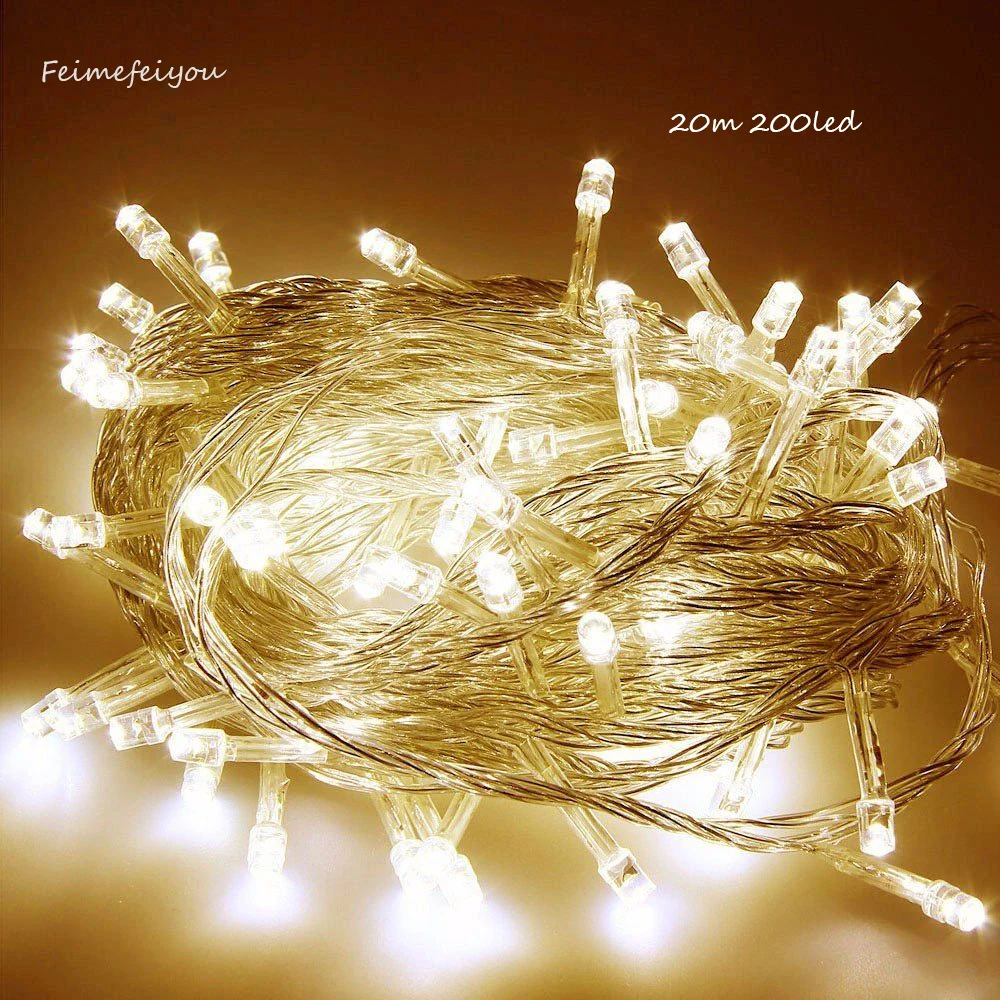 

20M 200 Fairy LED String Light Outdoor Waterproof AC220V Chirstmas String Garland For Xmas Wedding Christmas Party Holiday