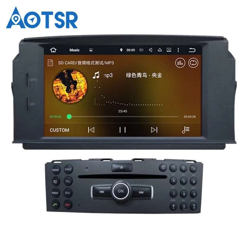 Excellent Android 9.0 car dvd player For MERCEDES BENZ C Class C200 C180 C220 C230 W204 Video Car GPS radio headunit tape recorder auto 6