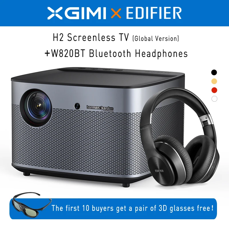 

XGIMI H2 Global Version 1080P Full HD DLP Projector 1350 ANSI Lumens& EDIFIER W820BT Bluetooth Headphone Enjoy your private time