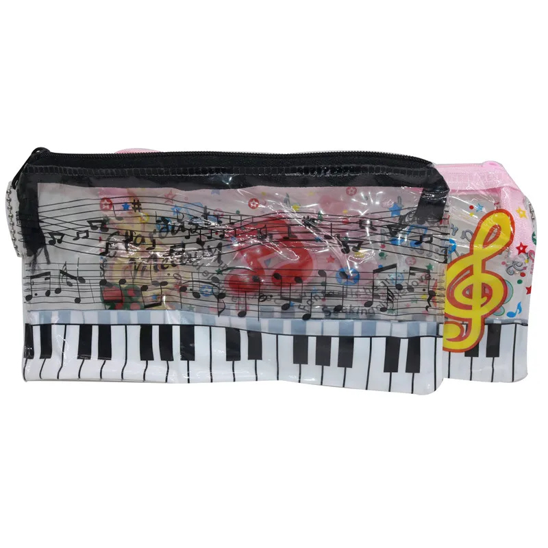 

40 pcs Transparent music pencil case 195*100mm Student stationery Easy to deform, buy with caution