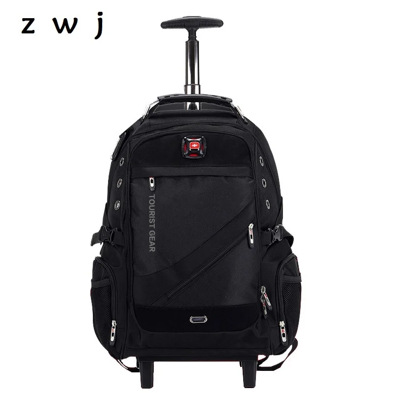 Hot Sale Backpack Black Men Trolley Travel Bag Carry on luggage Check in Travel Rolling Travel ...