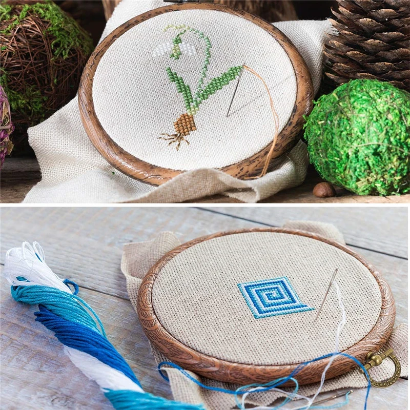 

14/17CM Dropship DIY Bamboo Frame Embroidery Hoop Ring Needlecraft Cross Stitch Machine Round Loop Hand Household Sewing Tool