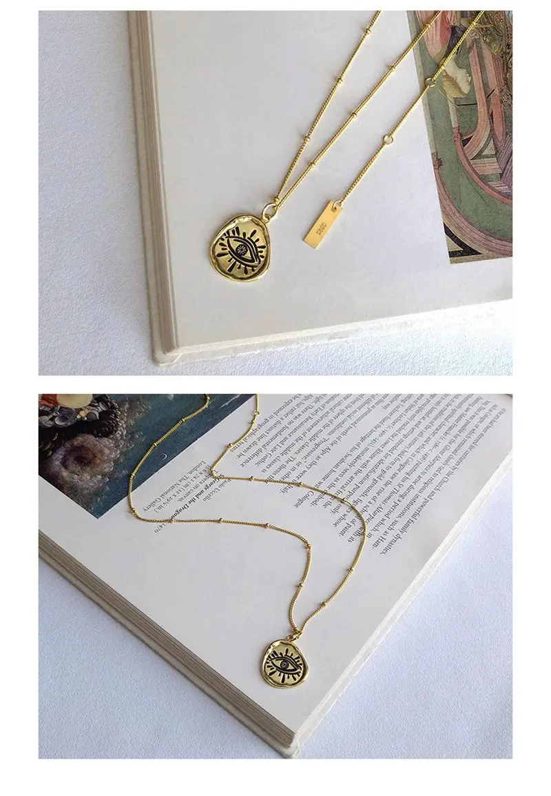 Silvology 925 Sterling Silver Irregular Devil's Eye Necklace Original Western Style Pendant Necklace for Women Jewelry Gift