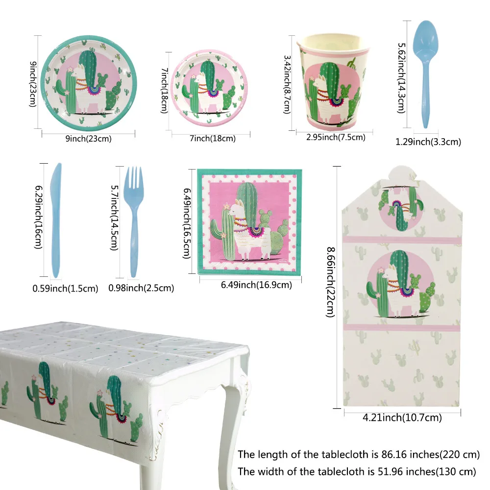 Вечерние одноразовые столовые приборы из альпаки для ламы, бумажные тарелки, салфетки для стаканчиков, украшения для детского дня рождения