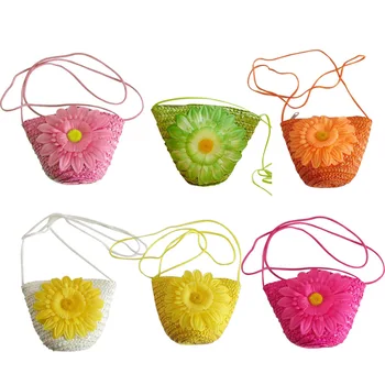 

New Fashion Korean Style Women Summer Mini Floral Straw Bags Beach Tote Shoulder Bag Handbag FA$B Women bag