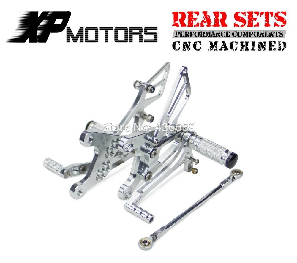 

Silver Racing Foot Pegs Adjustable Race Rear Sets For Kawasaki Ninja ZX-6R ZX636 2005 2006 2007 2008