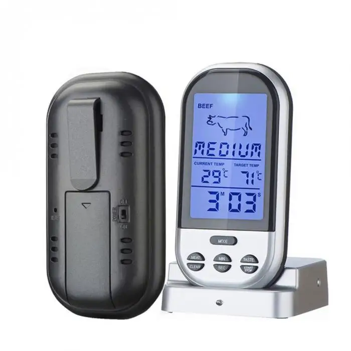 Household BBQ Thermometers Wireless Digital Oven Grill Meat Cooking Remote Control with Long Probe FP8