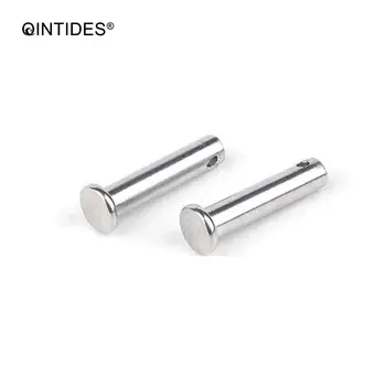 

QINTIDES M8 Clevis pins with head 304 stainless steel shaft flat head with hole pin bolt pin cylindrical pins