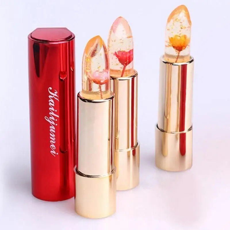 

1pcs Flower Lipstick Color Changing Lipstick Organic Maquiagem Lip Plumper Moisturizer Lip Balm Jelly Lip Sense Waterproof Kits
