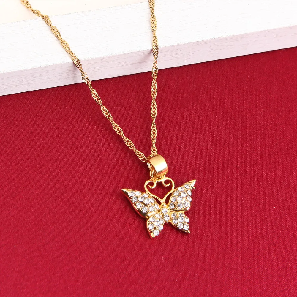

Cute Europe And United States Butterfly Animal Pendant Metal Gold Animal Pendant Necklace